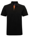 Heren Polo Asquith & Fox Classic Fit Contrast Zwart-Oranje